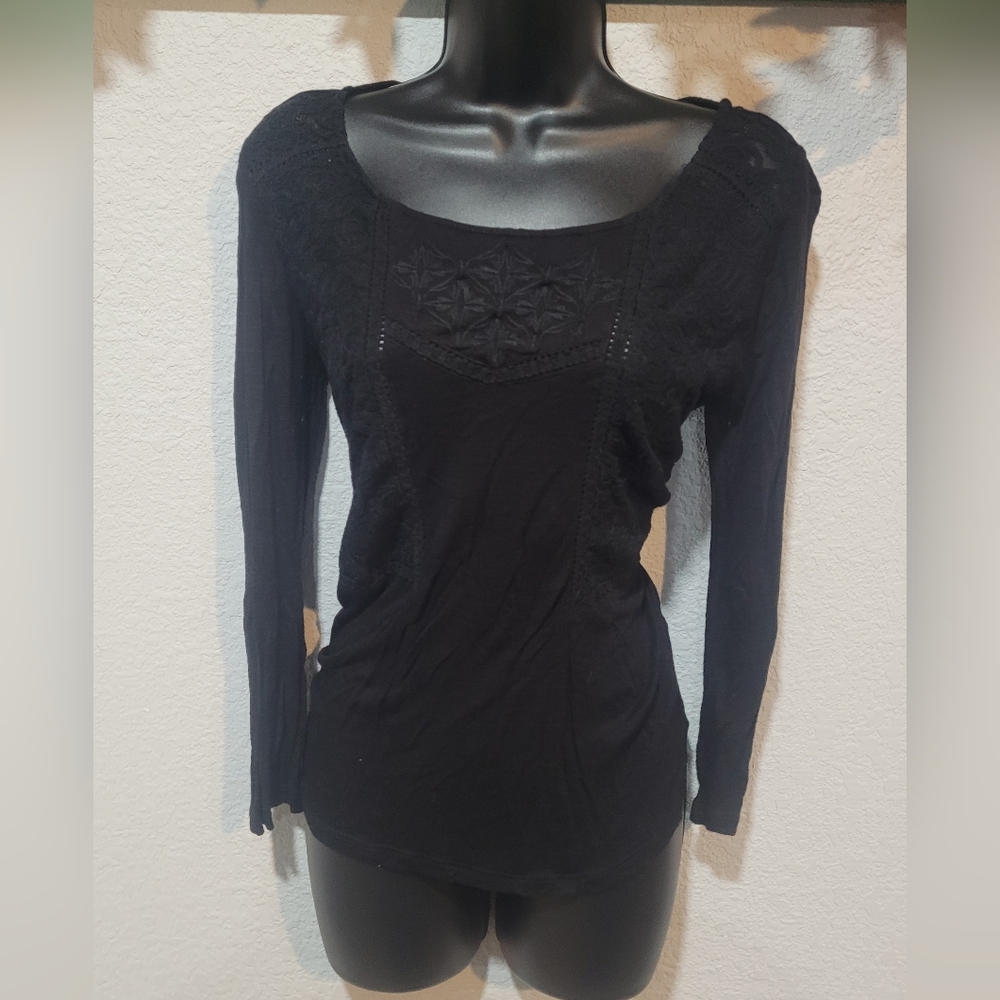 Sexy black long sleeve top